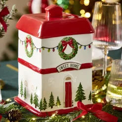 Bonbonnière de Noël forme maison en dolomite L15X15XH24 cm < Gifi Clearance