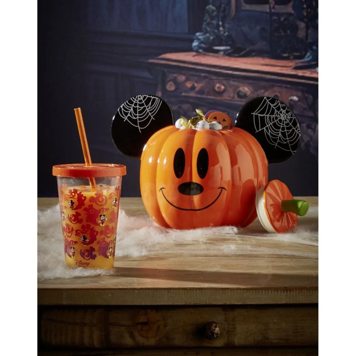 Bonbonnière Disney Mickey citrouille orange et noir 2 faces Ø14xH18cm < Gifi Clearance