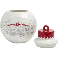 Bonbonnière en céramique décor Noël rouge blanc (2 modèles) < Gifi Clearance