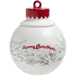 Bonbonnière en céramique décor Noël rouge blanc (2 modèles) < Gifi Clearance
