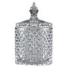 Bonbonnière en verre avec couvercle design forme diamant Ø7xH11cm < Gifi Outlet