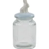 Bonbonnière verre 1L forme lapin bleu Ø11xH22cm < Gifi Hot