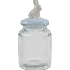 Bonbonnière verre 1L forme lapin bleu Ø11xH22cm < Gifi Hot