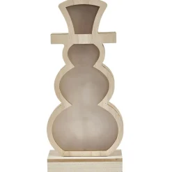 Bonhomme de neige lumineux en bois à poser H33cm < Gifi Discount