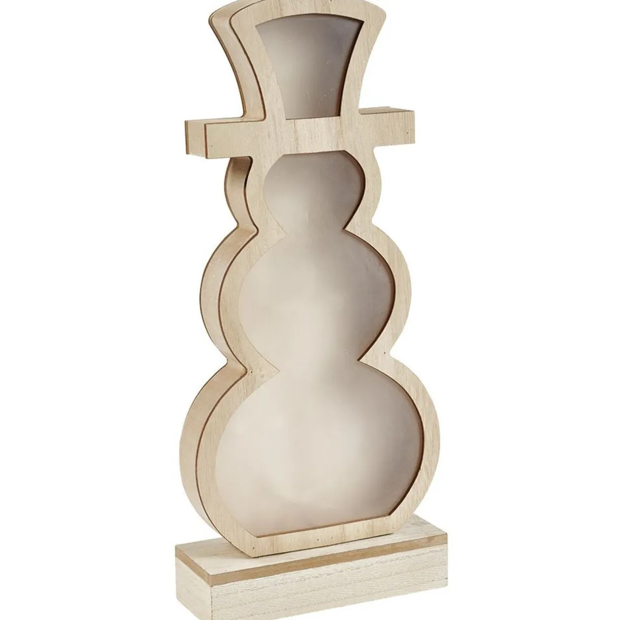 Bonhomme de neige lumineux en bois à poser H33cm < Gifi Discount