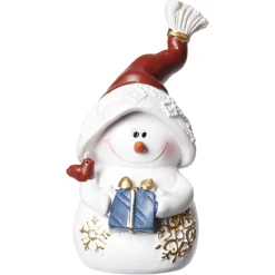Bonhomme de neige à poser en résine H10cm (4 modèles)