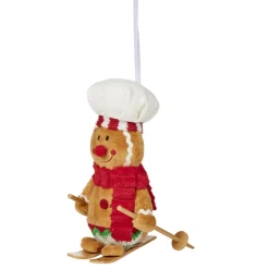 Bonhomme pain d'épices de Noël à suspendre H18cm (2 modèles)