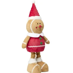Bonhomme pain d'épices à poser à jambes extensibles H65cm (2 modèles)