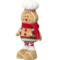 Bonhomme pain d'épices à poser à jambes extensibles H65cm (2 modèles)