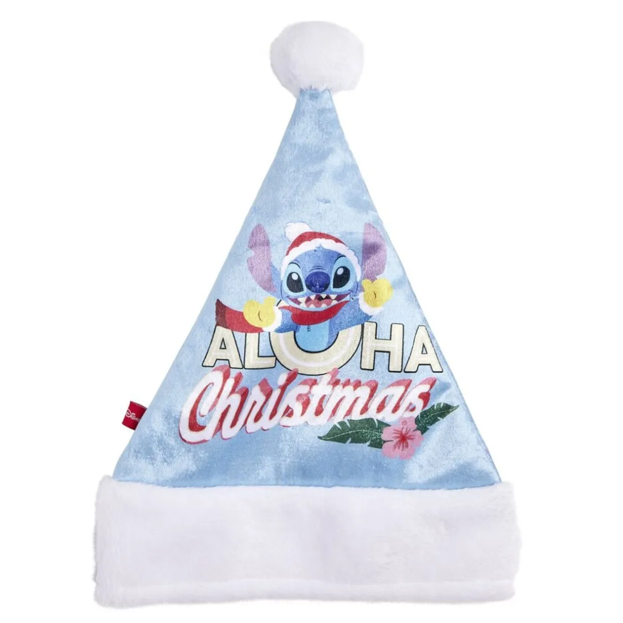 Bonnet de Noël Disney Stitch Aloha Christmas bleu et blanc 26xH34cm < Gifi Discount