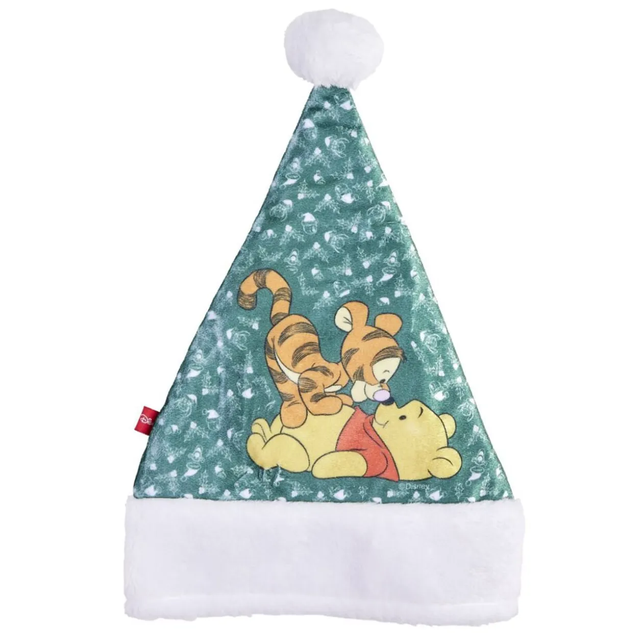 Bonnet de Noël Disney Winnie Tigrou vert et blanc 26xH34cm