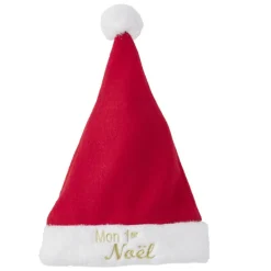 Bonnet de Noël mon 1er Noël feutrine rouge et blanc 24x34cm < Gifi Hot