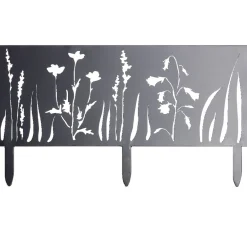 Bordure de jardin métal gris motif végétal ajouré L50xH20cm < Gifi Online