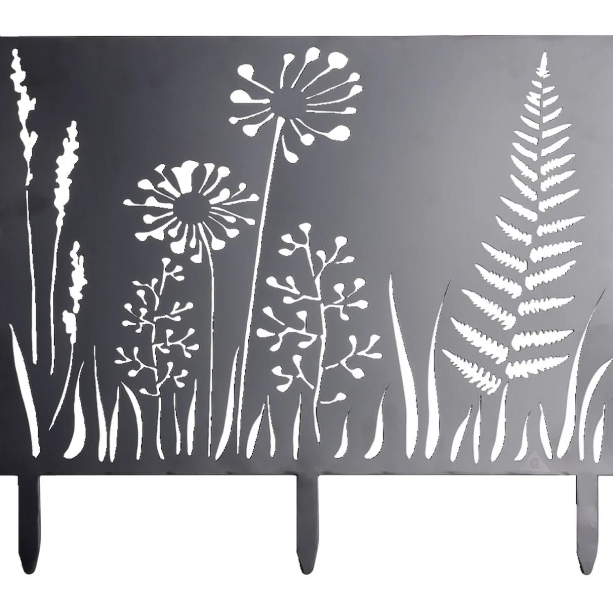 Bordure de jardin métal gris motif végétal ajouré L50xH43cm < Gifi