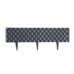 Bordure de jardin plastique effet tressé L60xH22cm (2 modèles gris ou marron)