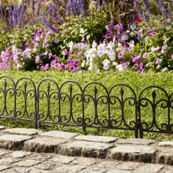 Bordure de jardin x4 plastique style fer forgé noir 50xH33cm < Gifi Best