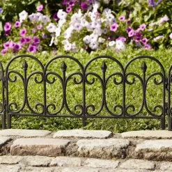Bordure de jardin x4 plastique style fer forgé noir 50xH33cm < Gifi Best