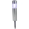 Borne solaire argenté à planter 1 LED blanc froid < Gifi