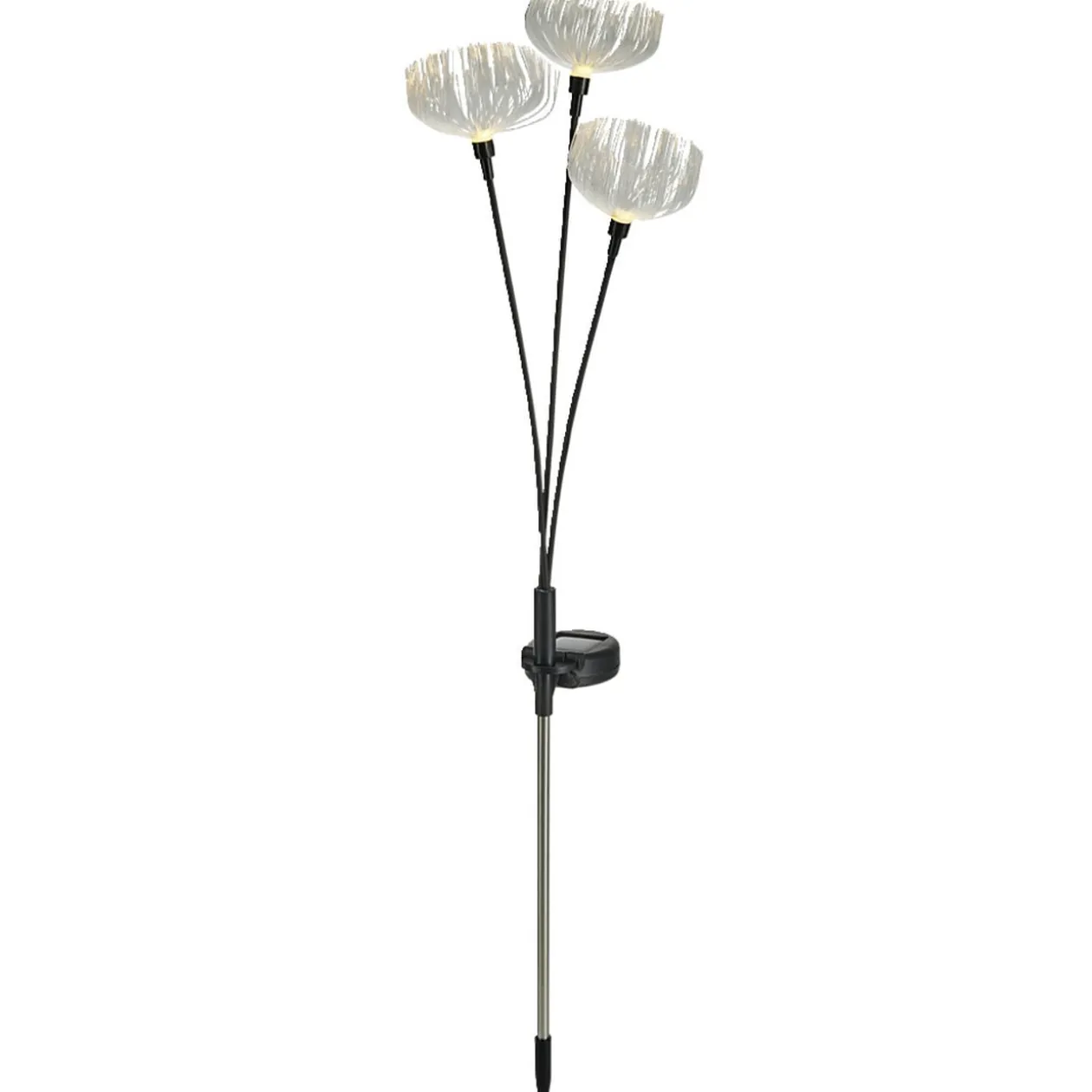 Borne solaire en métal à planter forme méduse transparente H70cm