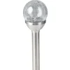 Borne solaire métal boule verre Ø8xH34cm