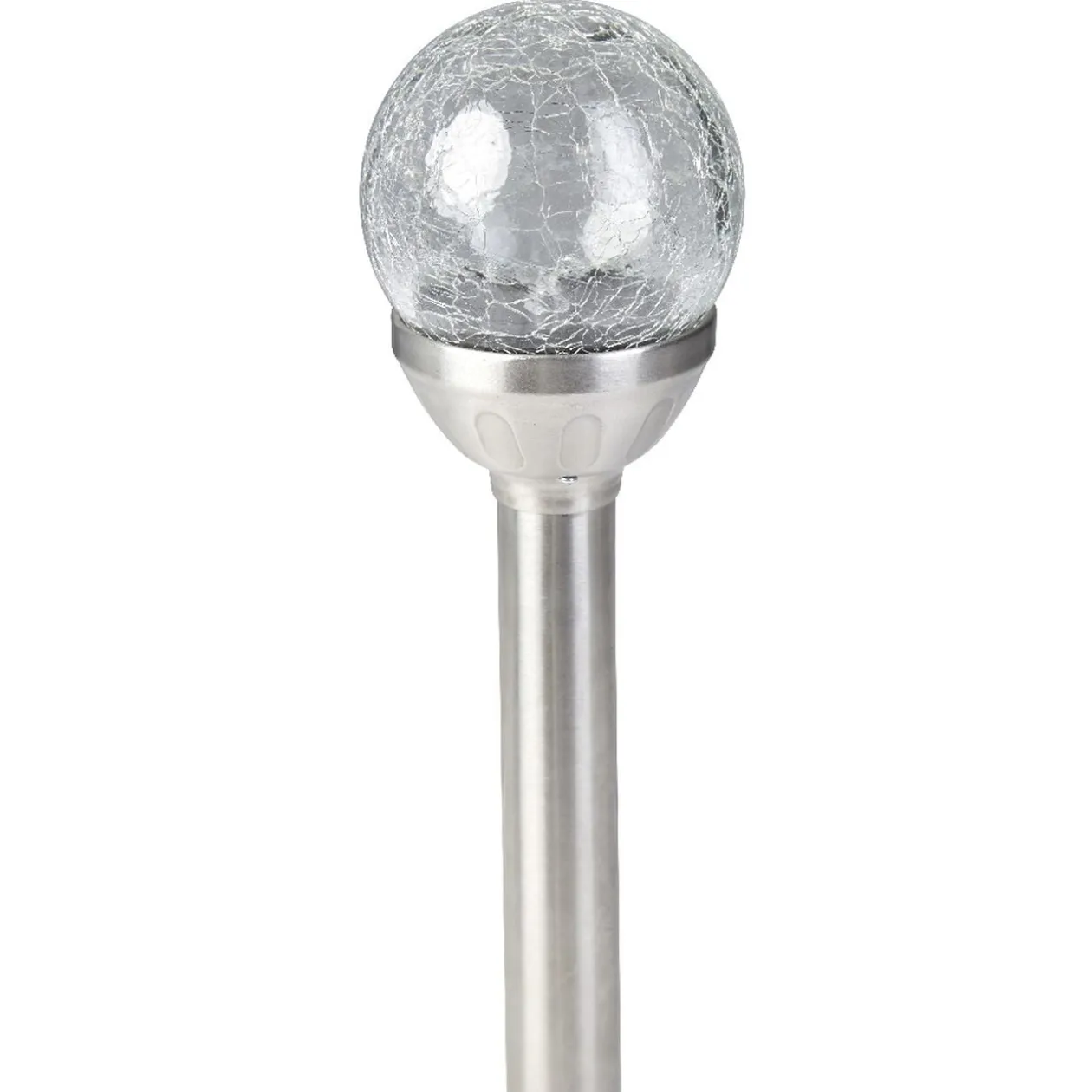 Borne solaire métal boule verre Ø8xH34cm