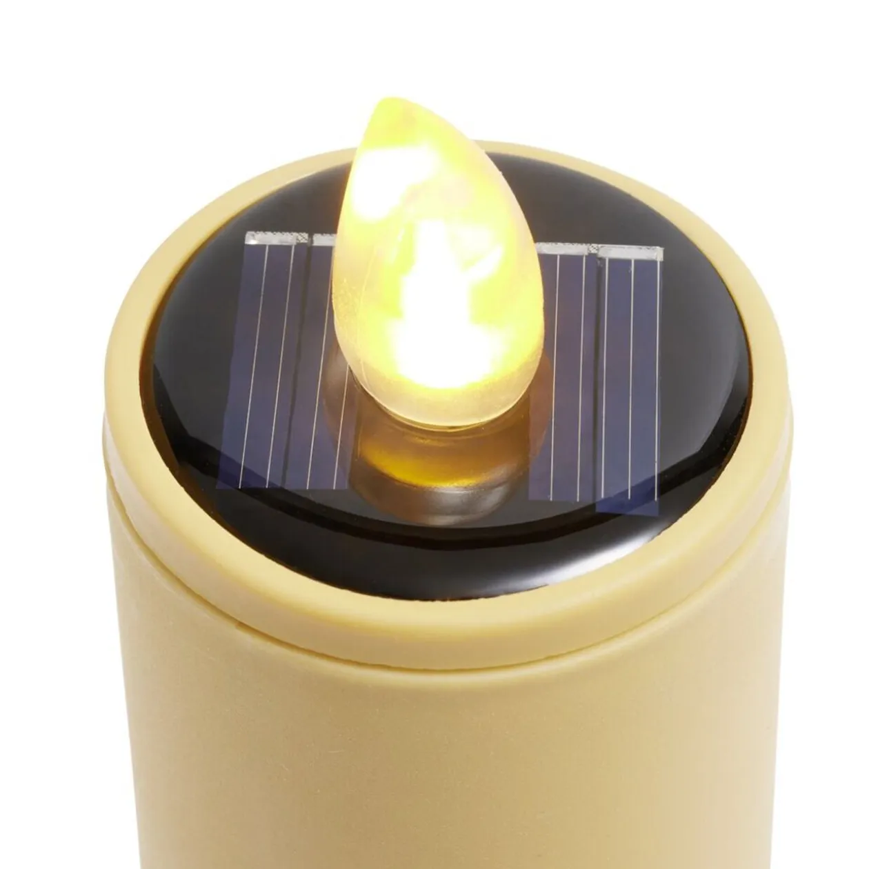 Borne solaire à planter en plastique forme bougie Ø4xH98cm (2 modèles)