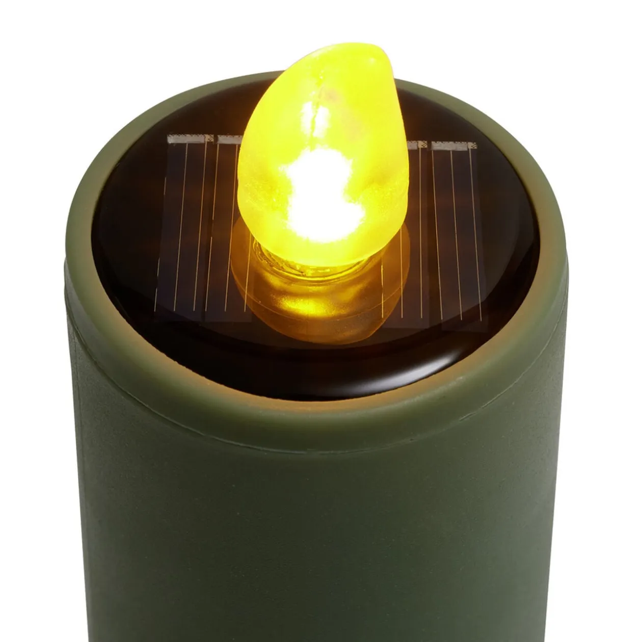 Borne solaire à planter en plastique forme bougie Ø4xH98cm (2 modèles)