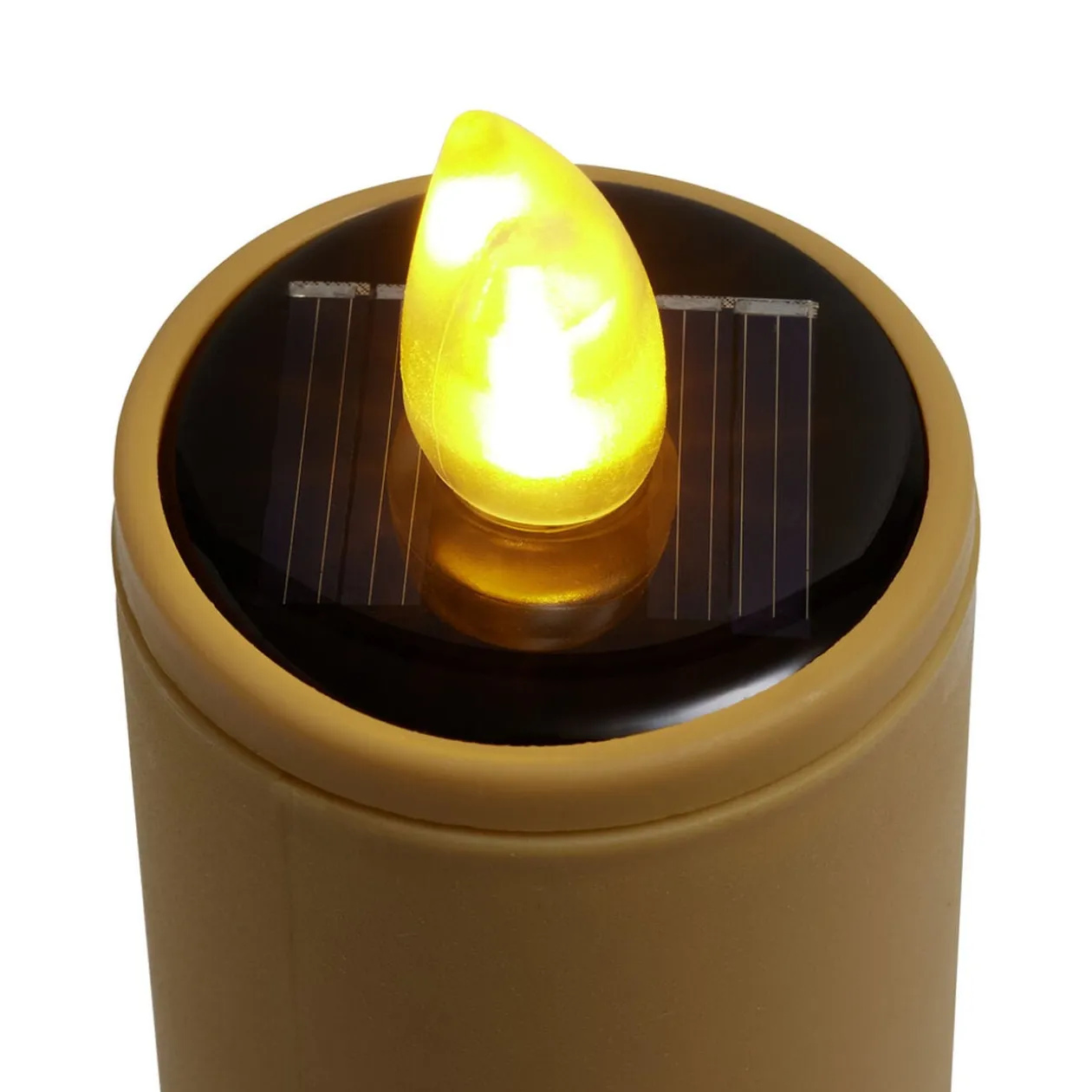 Borne solaire à planter en plastique forme bougie Ø4xH98cm (2 modèles)