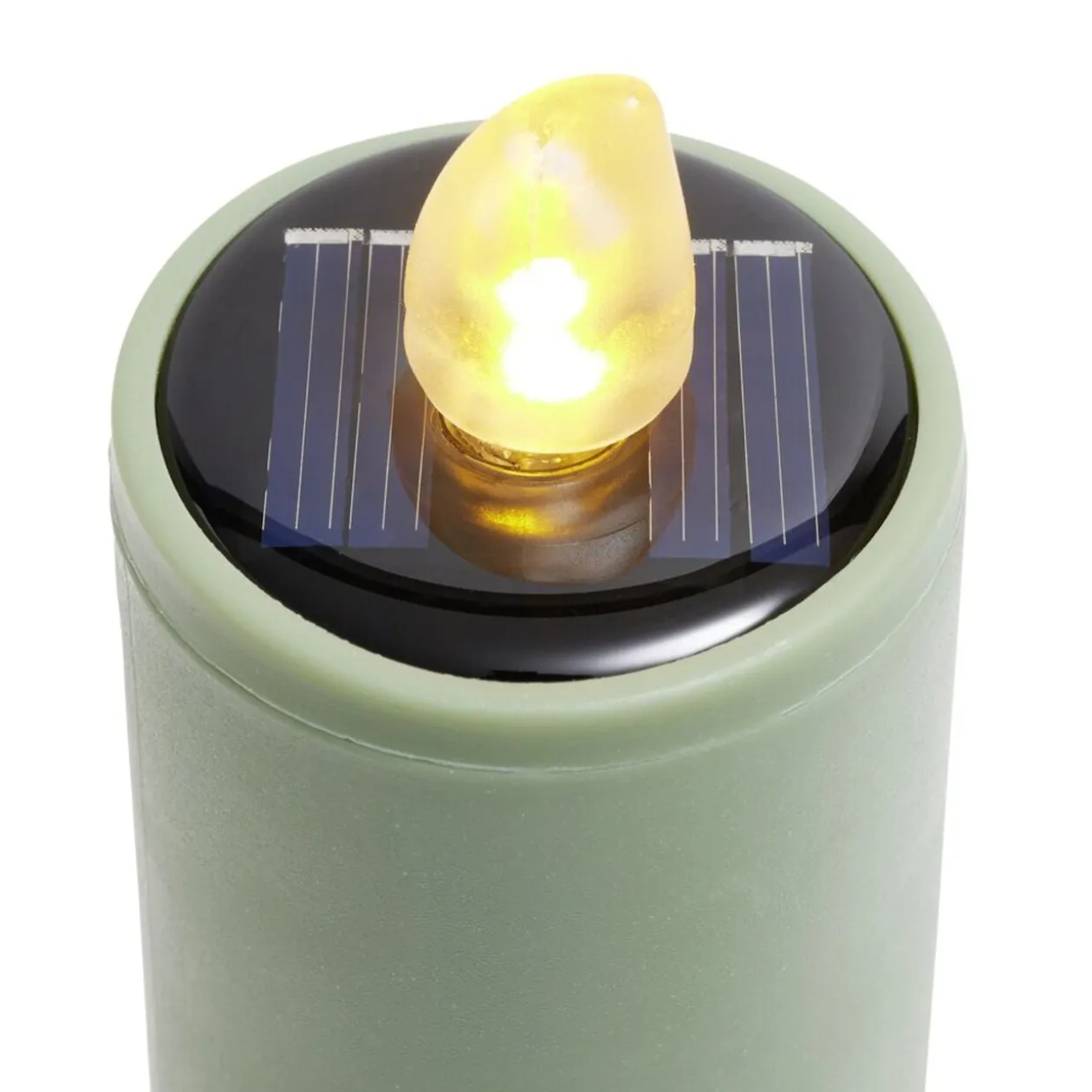 Borne solaire à planter en plastique forme bougie Ø4xH98cm (2 modèles)