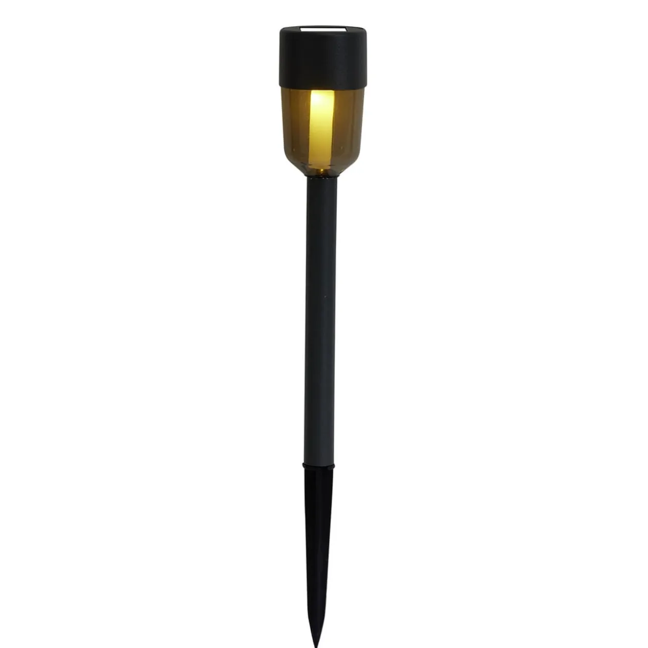 Borne solaire à planter métal gris fumé Ø5xH34cm