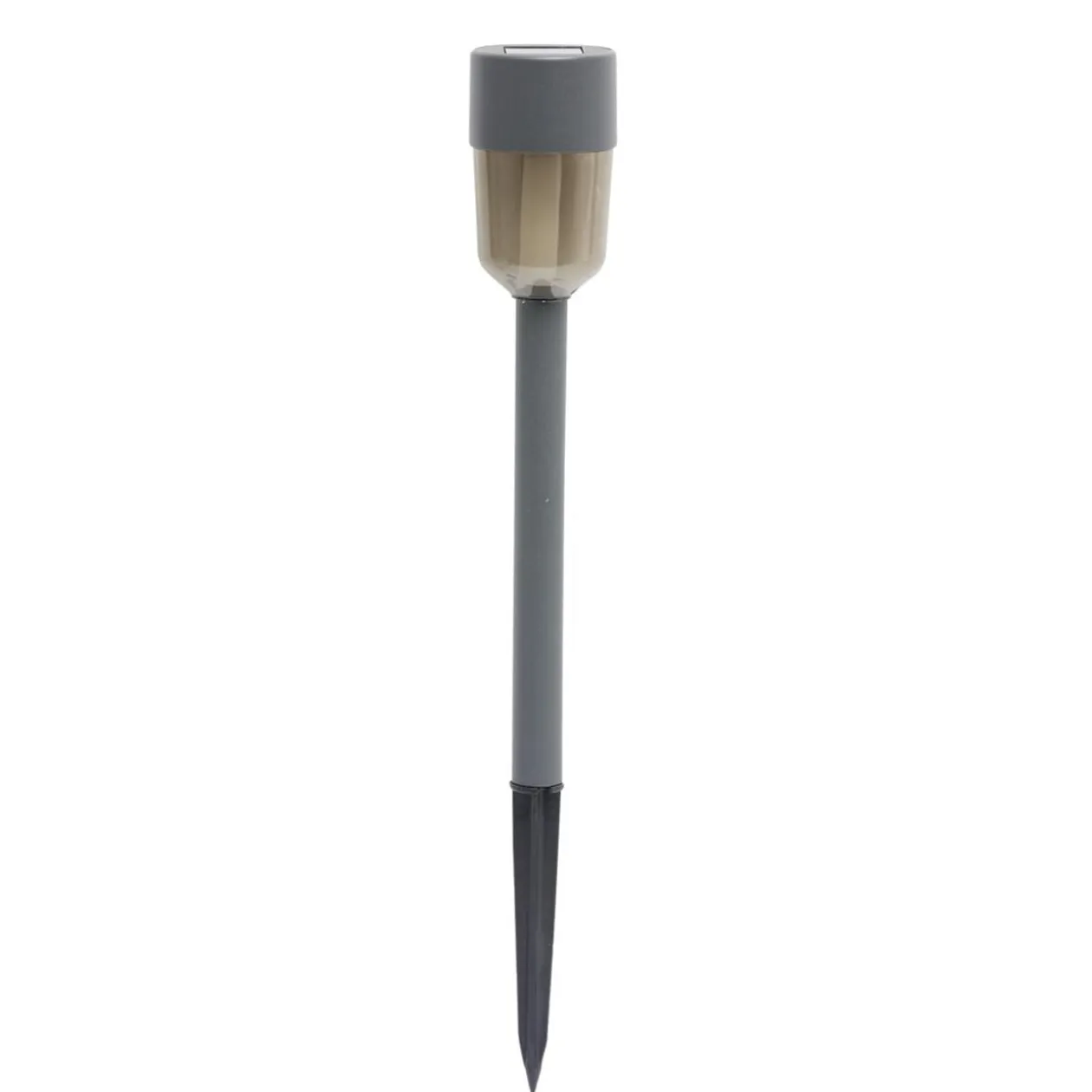 Borne solaire à planter métal gris fumé Ø5xH34cm