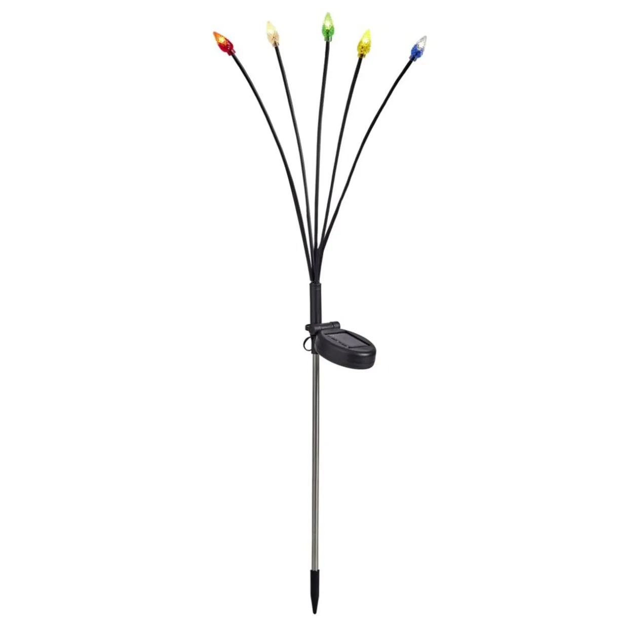 Borne solaire à planter 5 tiges forme pomme de pin LED multicolores H70cm < Gifi Outlet