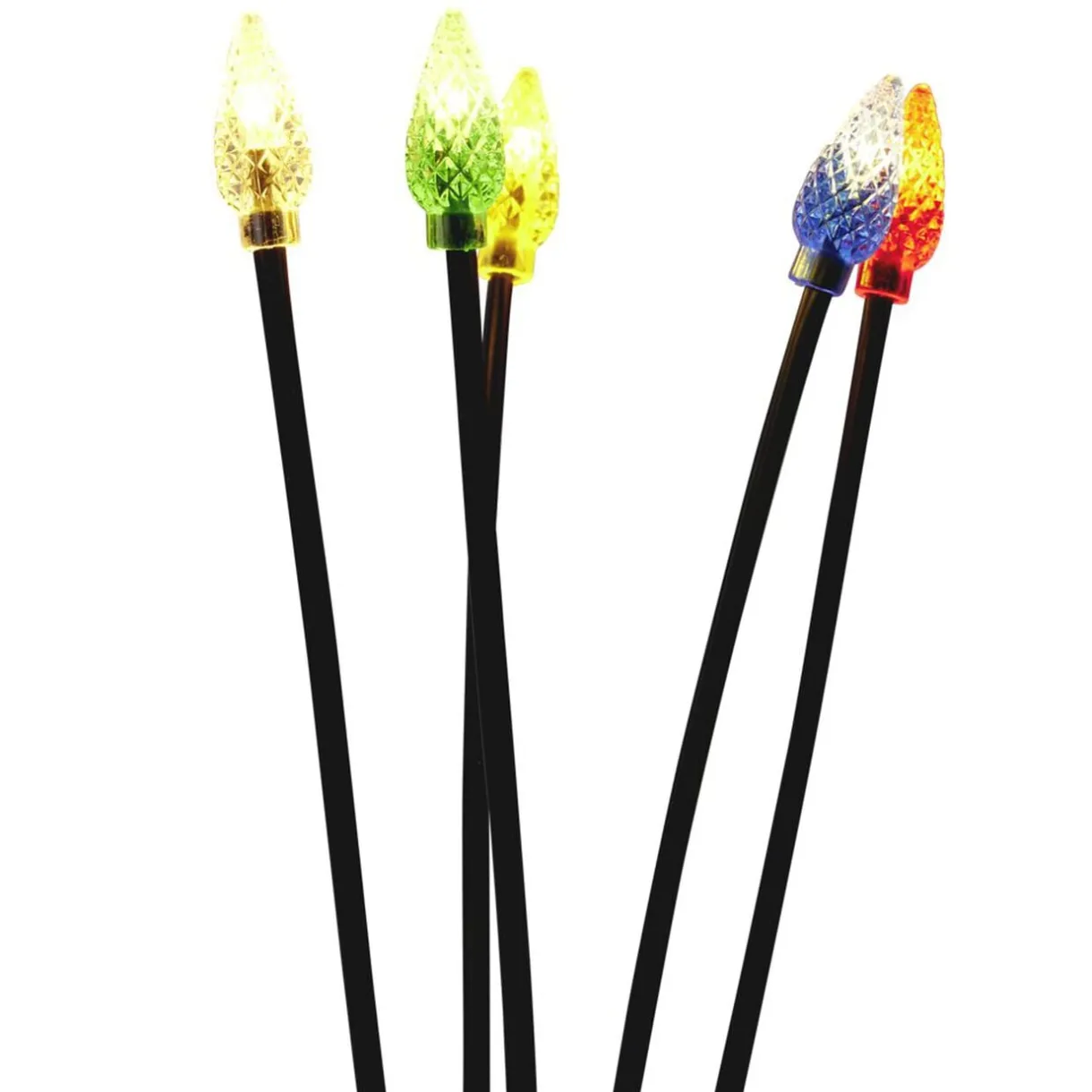 Borne solaire à planter 5 tiges forme pomme de pin LED multicolores H70cm < Gifi Outlet