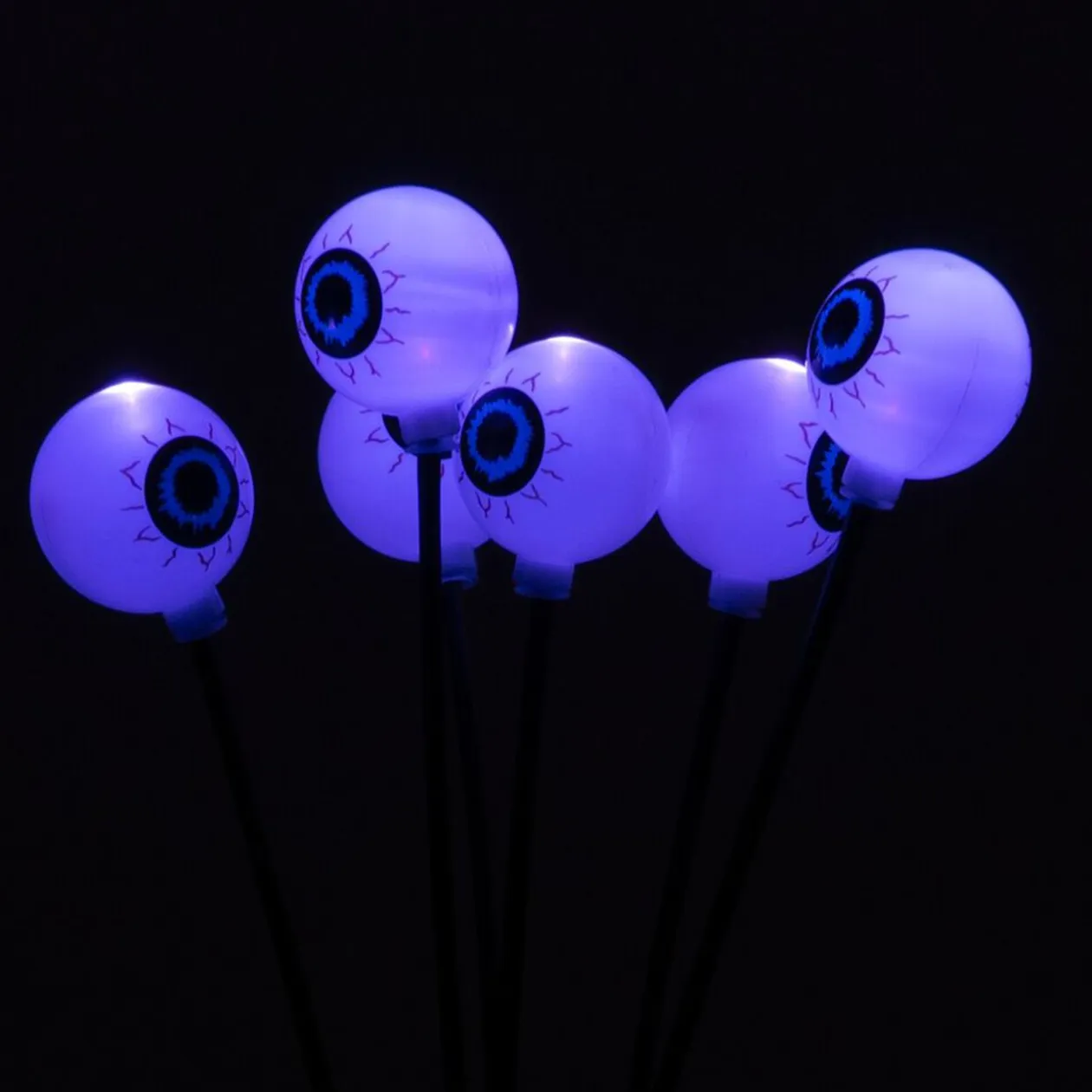 Borne solaire à planter yeux lumineux x6 plastique et acier H70cm