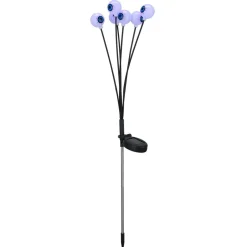 Borne solaire à planter yeux lumineux x6 plastique et acier H70cm