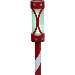 Borne solaire rouge et blanche 10LED couleurs changeantes H100cm < Gifi New