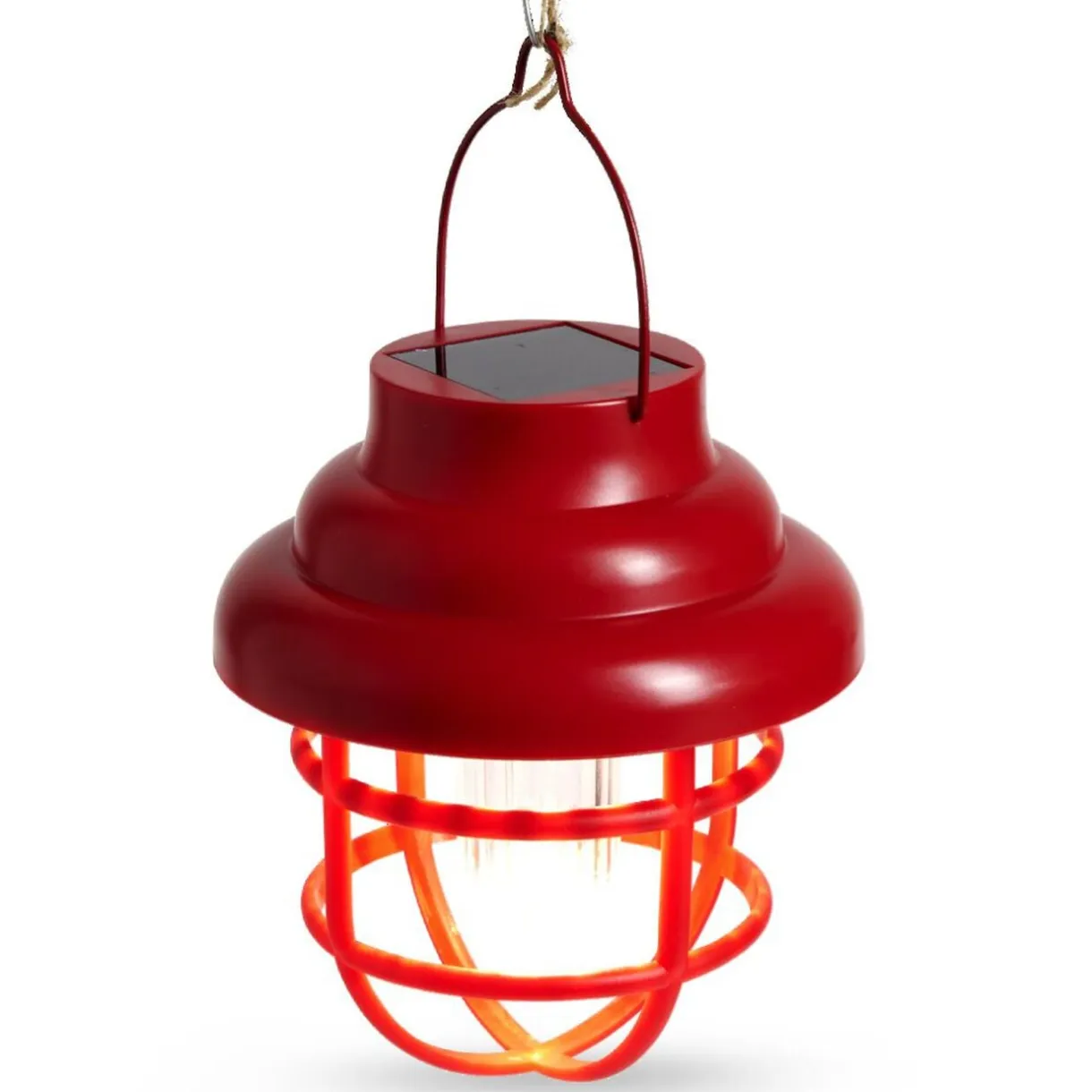 Borne solaire à suspendre rouge Ø12xH14cm < Gifi Discount