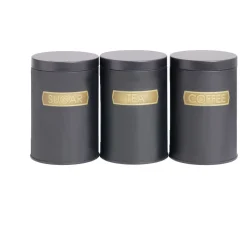 Boîte alimentaire acier noir et doré Ø9xH12cm - 3 modèles < Gifi Clearance