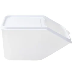 Boîte alimentaire avec couvercle et cuillère plastique blanc 23x13,5xH17,5cm