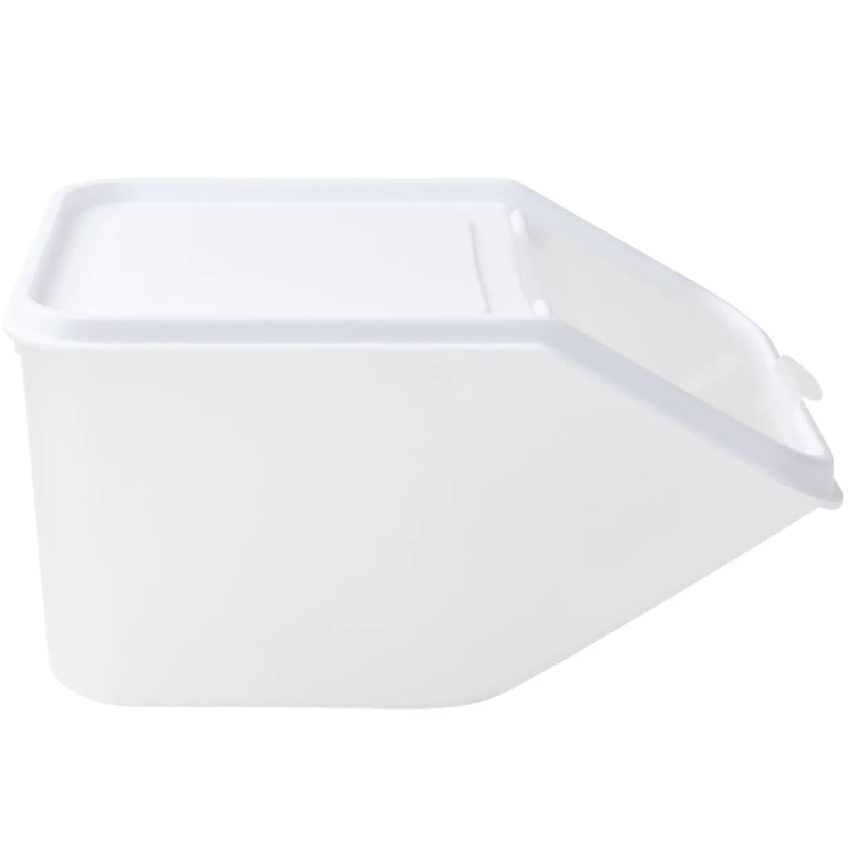 Boîte alimentaire avec couvercle et cuillère plastique blanc 23x13,5xH17,5cm