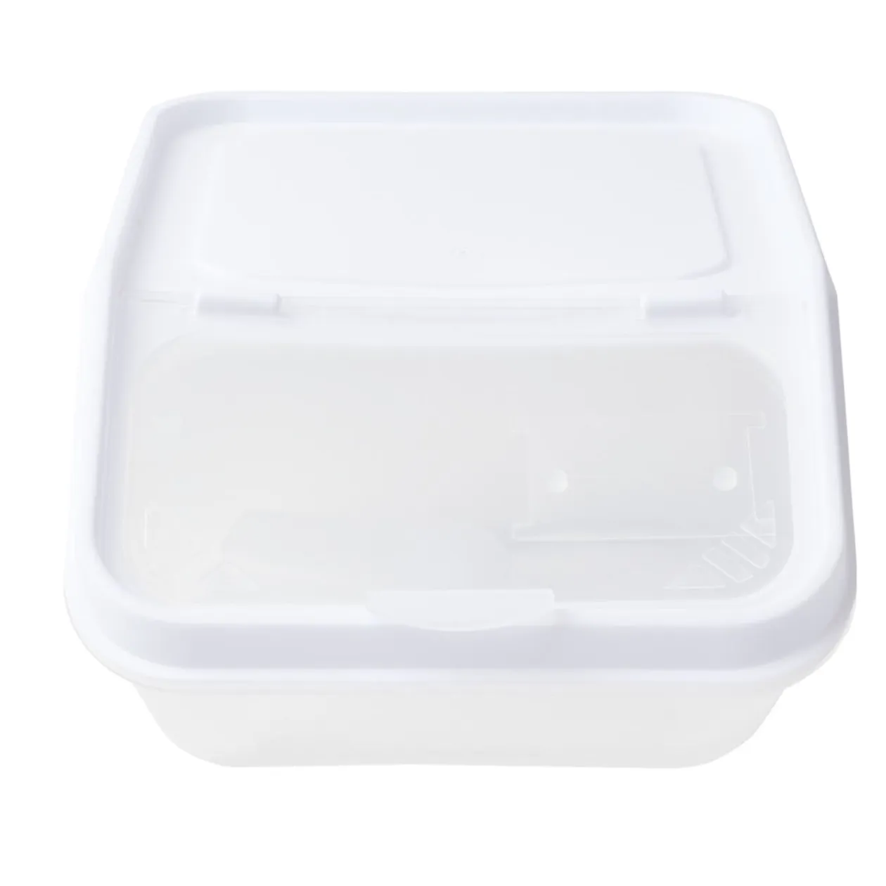 Boîte alimentaire avec couvercle et cuillère plastique blanc 23x13,5xH17,5cm