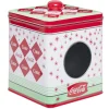 Boîte alimentaire Coca Cola carrée métal avec fenêtre H16cm (2 modèles)