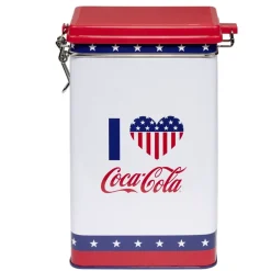 Boîte alimentaire Coca Cola rectangulaire en métal 15x8,6xH21cm