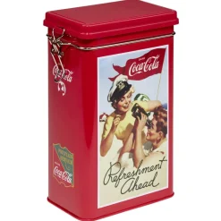 Boîte alimentaire Coca Cola rectangulaire en métal 15x8,6xH21cm