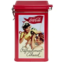 Boîte alimentaire Coca Cola rectangulaire en métal 15x8,6xH21cm