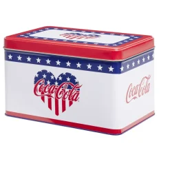 Boîte alimentaire Coca Cola rectangulaire métal 22x13xH13,5cm (2 modèles)