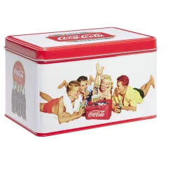 Boîte alimentaire Coca Cola rectangulaire métal 22x13xH13,5cm (2 modèles)