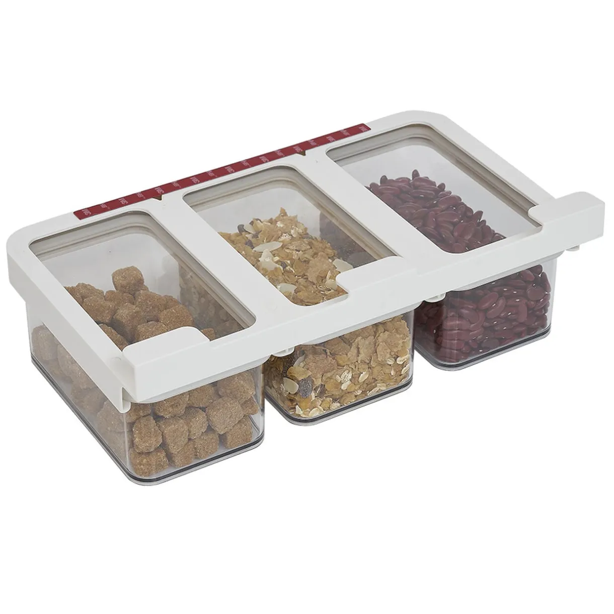 Boîte alimentaire 3en1 à fixer sur étagère L33x19xH11cm < Gifi Sale