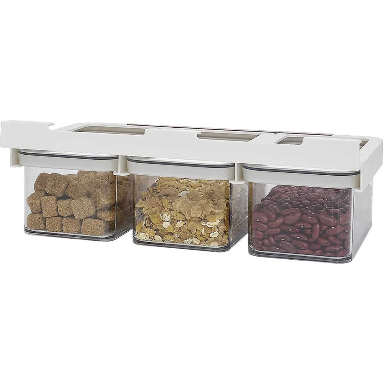 Boîte alimentaire 3en1 à fixer sur étagère L33x19xH11cm < Gifi Sale