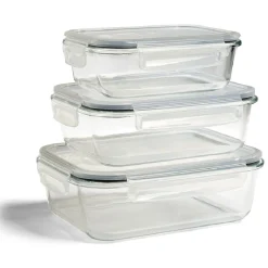 Boîte alimentaire en verre avec couvercle en plastique à clips 1,5L < Gifi Outlet